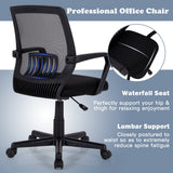 NNECW Computer Ergonomic Mid-Back Mesh Chair with Armrest for Office
