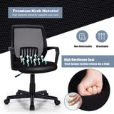 NNECW Computer Ergonomic Mid-Back Mesh Chair with Armrest for Office