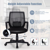 NNECW Computer Ergonomic Mid-Back Mesh Chair with Armrest for Office
