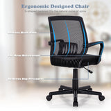NNECW Computer Ergonomic Mid-Back Mesh Chair with Armrest for Office