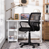 NNECW Computer Ergonomic Mid-Back Mesh Chair with Armrest for Office