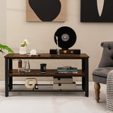 NNECW 3-Tier TV Stand for 50-Inch Flat Screen TVs with Open Shelves for Living Room