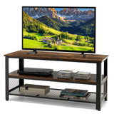 NNECW 3-Tier TV Stand for 50-Inch Flat Screen TVs with Open Shelves for Living Room
