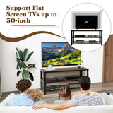 NNECW 3-Tier TV Stand for 50-Inch Flat Screen TVs with Open Shelves for Living Room