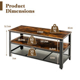 NNECW 3-Tier TV Stand for 50-Inch Flat Screen TVs with Open Shelves for Living Room