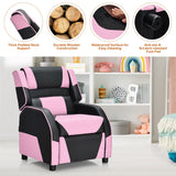 NNECW Recliner Chair with Adjustable Backrest & Footrest for Kids Pink