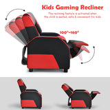 NNECW Red Recliner Chair with Adjustable Backrest & Footrest for Kids