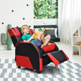 NNECW Red Recliner Chair with Adjustable Backrest & Footrest for Kids