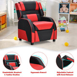 NNECW Red Recliner Chair with Adjustable Backrest & Footrest for Kids