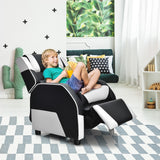NNECW White Recliner Chair with Adjustable Backrest & Footrest for Kids