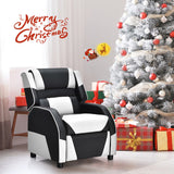 NNECW White Recliner Chair with Adjustable Backrest & Footrest for Kids