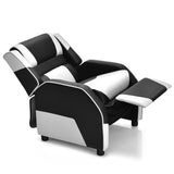 NNECW White Recliner Chair with Adjustable Backrest & Footrest for Kids