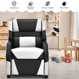 NNECW White Recliner Chair with Adjustable Backrest & Footrest for Kids