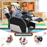 NNECW White Recliner Chair with Adjustable Backrest & Footrest for Kids