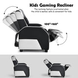 NNECW White Recliner Chair with Adjustable Backrest & Footrest for Kids