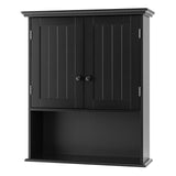 NNECW Multi-Purpose Wall Cabinet Storage with 2-Door for Bathroom-Black