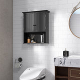 NNECW Multi-Purpose Wall Cabinet Storage with 2-Door for Bathroom-Black