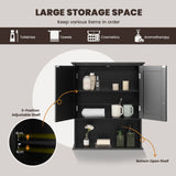 NNECW Multi-Purpose Wall Cabinet Storage with 2-Door for Bathroom-Black