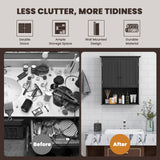 NNECW Multi-Purpose Wall Cabinet Storage with 2-Door for Bathroom-Black