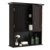 NNECW Multi-Purpose Wall Cabinet Storage with 2-Door for Bathroom-Coffee
