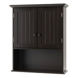 NNECW Multi-Purpose Wall Cabinet Storage with 2-Door for Bathroom-Coffee
