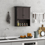 NNECW Multi-Purpose Wall Cabinet Storage with 2-Door for Bathroom-Coffee