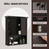 NNECW Multi-Purpose Wall Cabinet Storage with 2-Door for Bathroom-Coffee