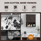 NNECW Multi-Purpose Wall Cabinet Storage with 2-Door for Bathroom-Coffee