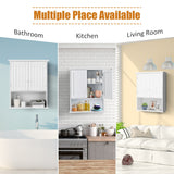 NNECW Multi-Purpose Wall Cabinet Storage with 2-Door for Bathroom White