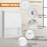 NNECW Multi-Purpose Wall Cabinet Storage with 2-Door for Bathroom White