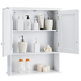 NNECW Multi-Purpose Wall Cabinet Storage with 2-Door for Bathroom White