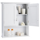 NNECW Multi-Purpose Wall Cabinet Storage with 2-Door for Bathroom White