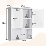 NNECW Multi-Purpose Wall Cabinet Storage with 2-Door for Bathroom White