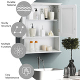NNECW Multi-Purpose Wall Cabinet Storage with 2-Door for Bathroom White