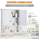 NNECW Multi-Purpose Wall Cabinet Storage with 2-Door for Bathroom White