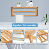 NNECW Bamboo Wall-Mounted Toilet Storage Shelf for Bathroom