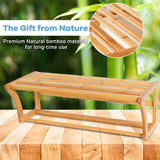 NNECW Bamboo Wall-Mounted Toilet Storage Shelf for Bathroom