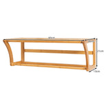NNECW Bamboo Wall-Mounted Toilet Storage Shelf for Bathroom