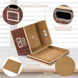 NNECW Set of 2 Folding Bamboo Storage Boxes with Removable Lids &amp Handles-Coffee