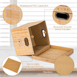 NNECW Set of 2 Folding Bamboo Storage Boxes with Removable Lids &amp Handles-Natural