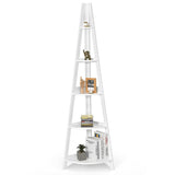 NNECW Modern Corner Bookcase and Shelf with Strong Wooden Frame for Office