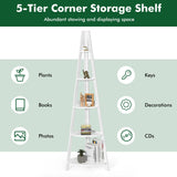 NNECW Modern Corner Bookcase and Shelf with Strong Wooden Frame for Office