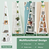 NNECW Modern Corner Bookcase and Shelf with Strong Wooden Frame for Office