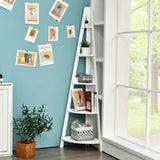 NNECW Modern Corner Bookcase and Shelf with Strong Wooden Frame for Office