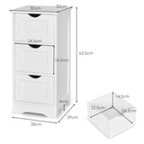 NNECW Bathroom Floor Cabinet with 3 Drawers & Anti-Toppling Kit