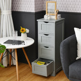 NNECW Freestanding Floor Cabinet with 4 Drawer for Home/Living Room/Bathroom