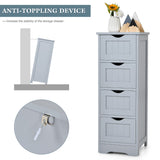 NNECW Freestanding Floor Cabinet with 4 Drawer for Home/Living Room/Bathroom