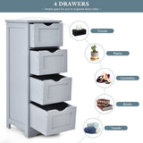 NNECW Freestanding Floor Cabinet with 4 Drawer for Home/Living Room/Bathroom
