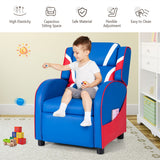 NNECW Ergonomic Blue Sofa Lounge Recliner with Adjustable Backrest & Storage Pocket for Kids
