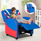 NNECW Ergonomic Blue Sofa Lounge Recliner with Adjustable Backrest & Storage Pocket for Kids